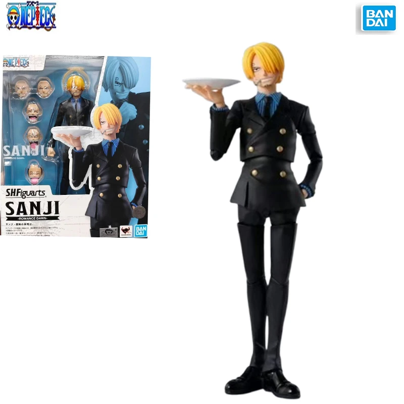 

Оригинальная аниме-фигурка Bandai One Piece SHF Sanji Romance Dawn, коллекционные игрушки с высокой степенью подвижности, подарок для мальчиков