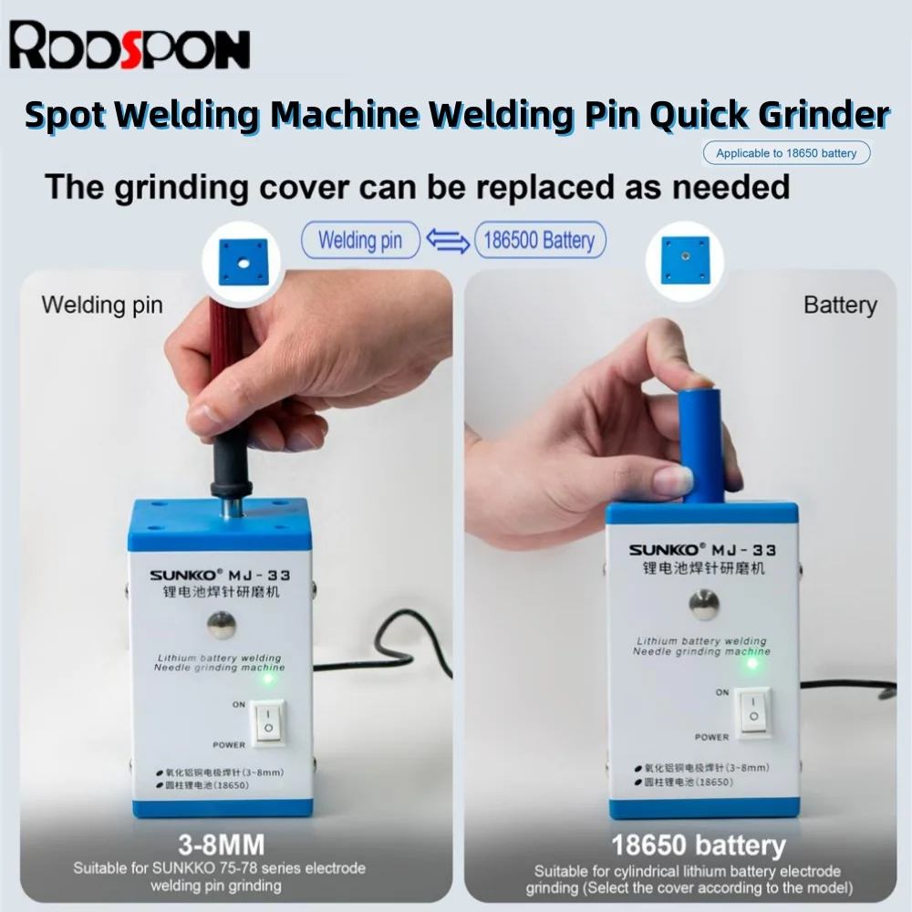 

MJ-33 Grinding Machine Multifunctional Spot Welding Machine Welding Pin Quick Grinder for 18650 Battery and Welding Needle