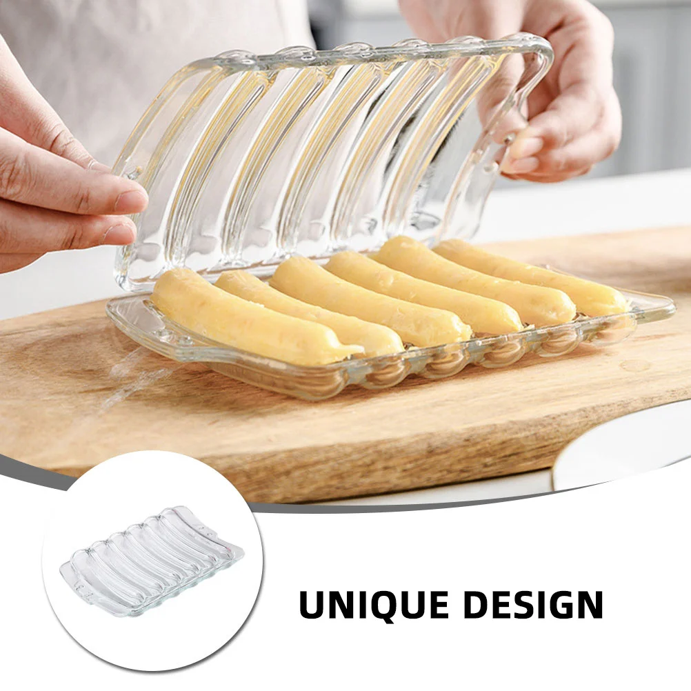 

1Pcs Sausage Mold Glass Hot Dog Tray for Baby Food DIY Hot Dog Mold Nonstick Easy Clean Household Bakeware Children Food