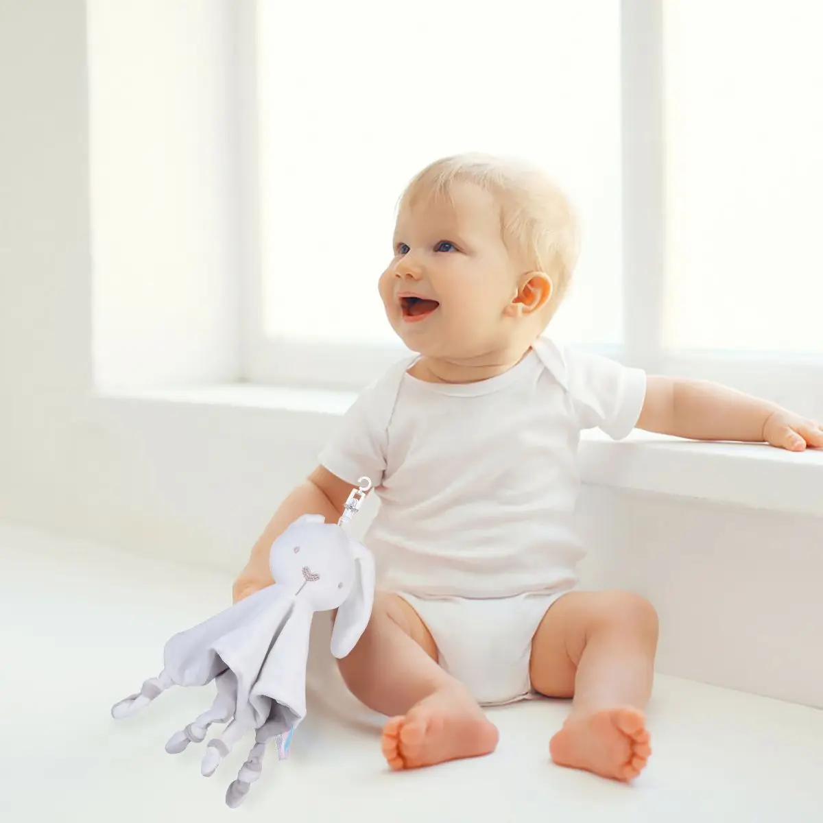 

Rabbit Soothing Towel Baby Comforter Soft Cotton Animal Design Safe Durable Infant Toys Sleep Aid Promotes Cognitive Skills