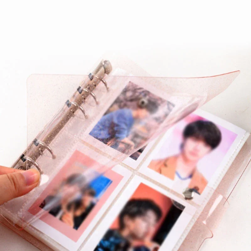 3/4/5/6 Inch Photo Album Large Capacity Transparent Binder Album Photo Card Collection Book 6 Hole Loose Leaf Fans Supplies