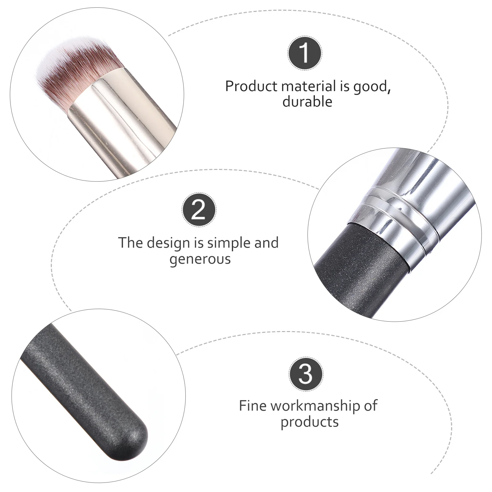 

3Pcs Brush Set Professional Foundation Concealer Makeup Tools Soft Non Toxic Brushes for Smooth Finish