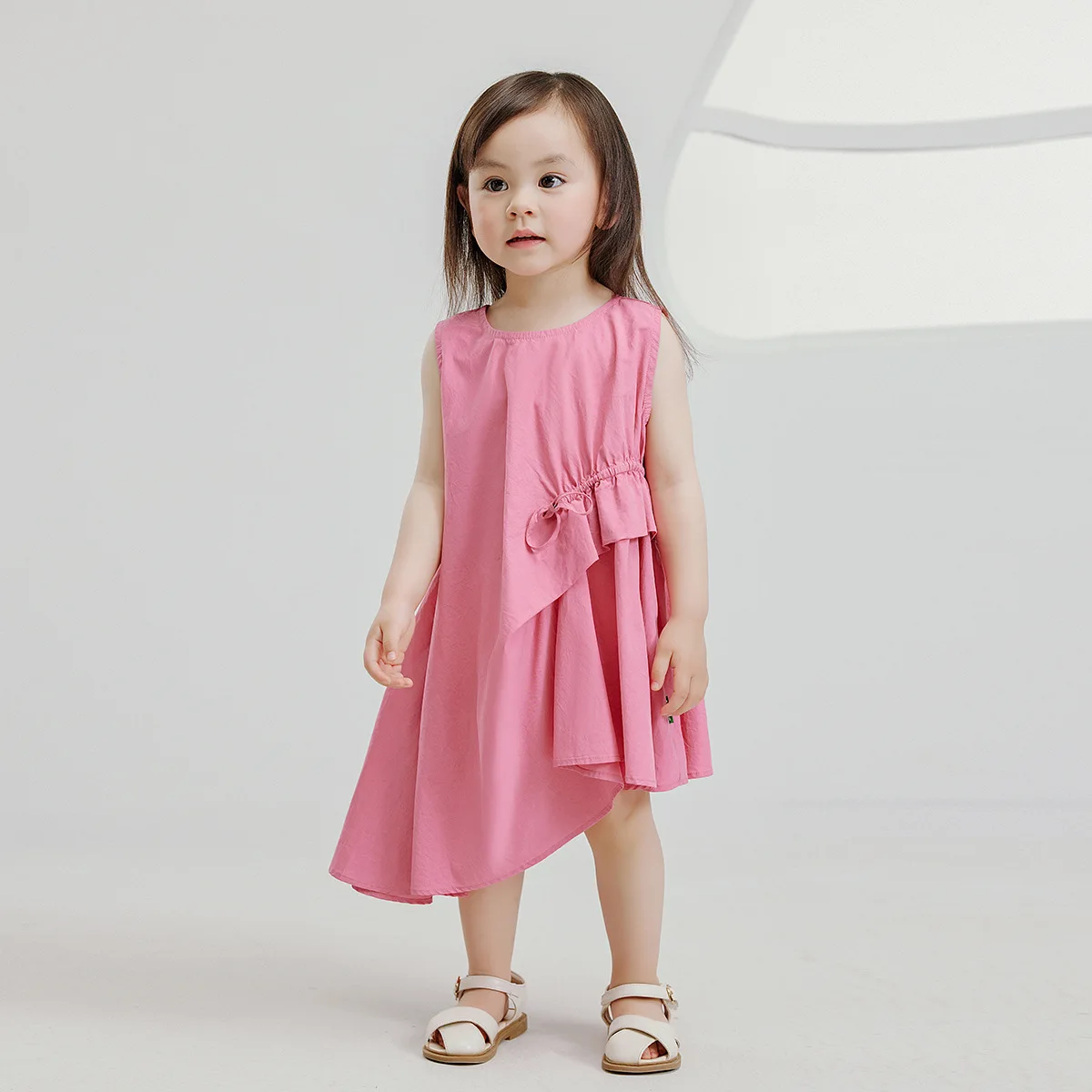 Baby Girl Dress Children 2024 Summer New Girls Fashion Irregular Personality Dress Children's Sleeveless Breathable Skirt