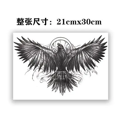 Autocollants de tatouage Goth Eagle pour hommes et femmes, faux tatouage imperméable, Hip Hop, Punk, clavicule, bras, temporaire durable, Art