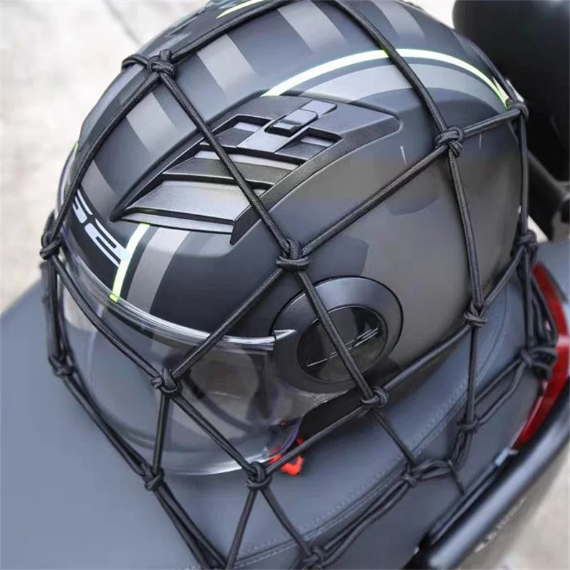 Motorcycle Cargo Net 40x40cm Motorbike Bicycle Elastic Net For Helmet Storage Bungee Fuel Tank Luggage Mesh Net With Hooks view 6