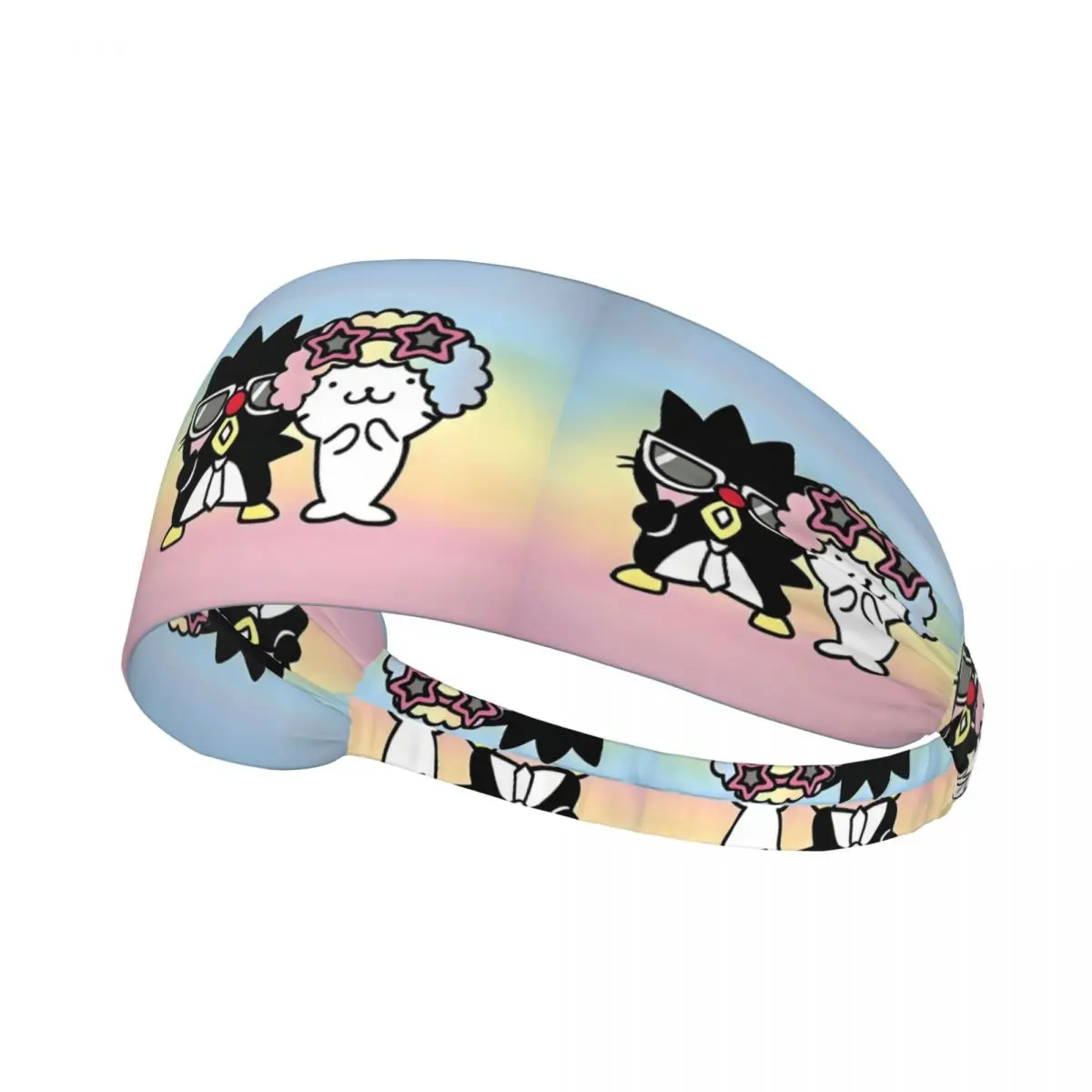 

Пользовательские аниме Badtz Maru спортивные повязки для тенниса Kawaii мультфильм пингвин быстросохнущая повязка на голову для мужчин и женщин