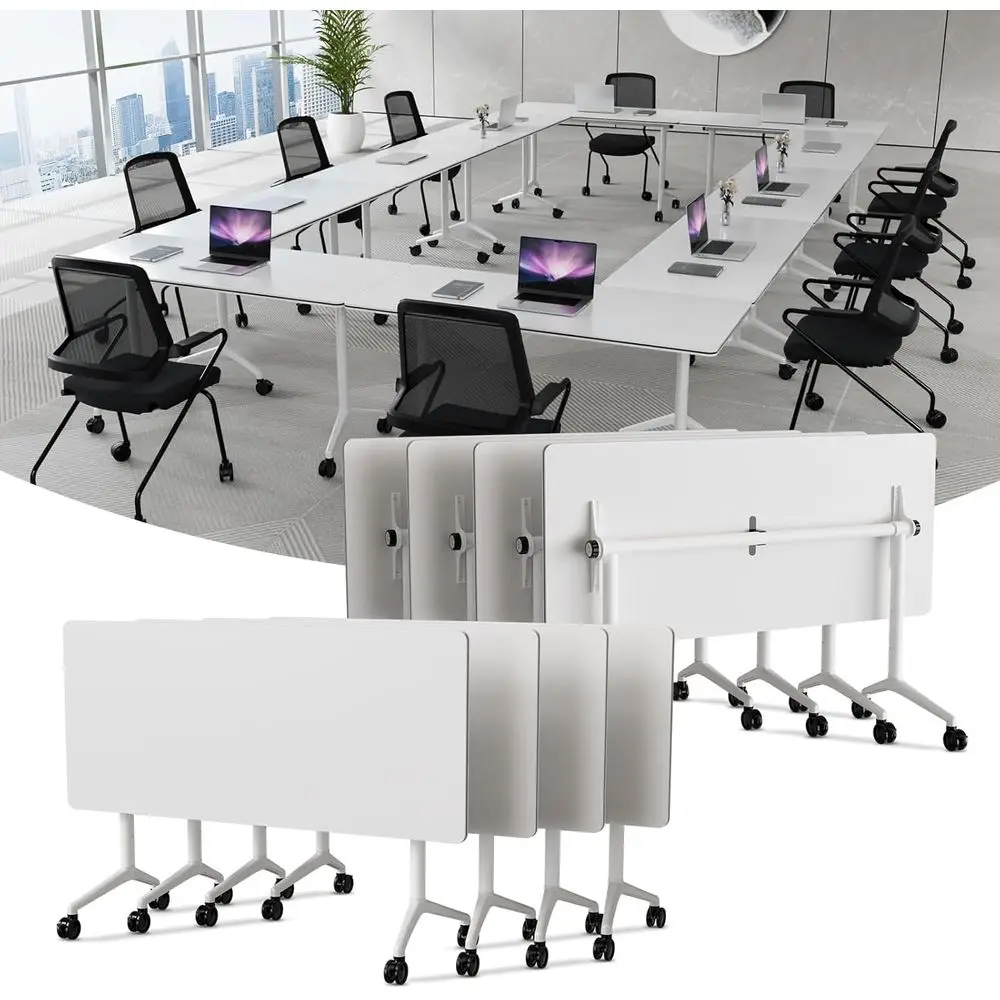 

Эргономичный конференц-стол на 4-6 человек с поворотом на 360 градусов ° Поворотные колеса (белые, 55 дюймов, 4 шт.)