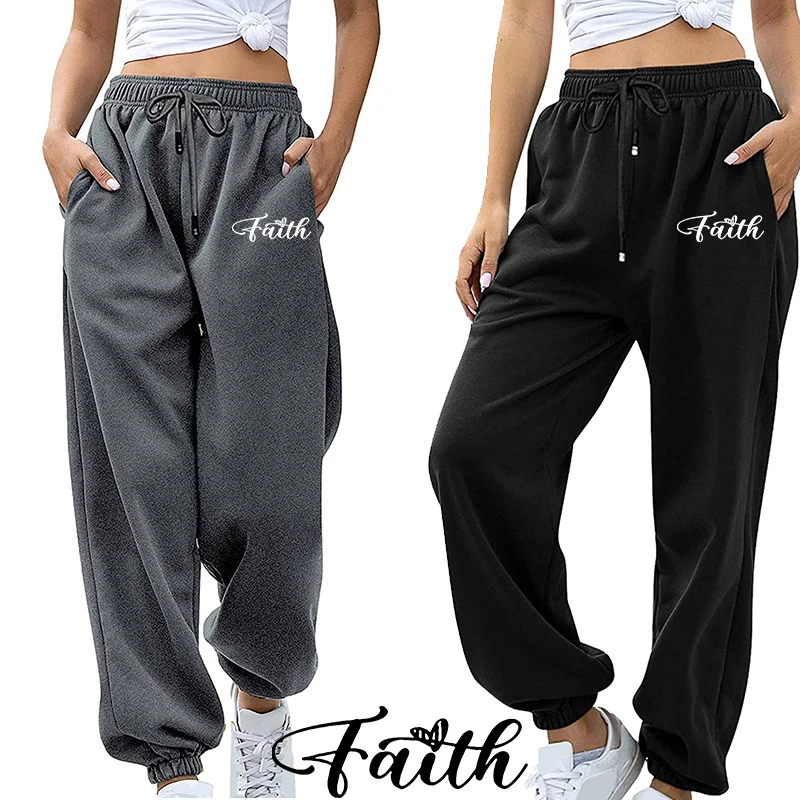 

Fashion Faith Printed Sports Pants Women's High Quality Pants Jogging Pants Women's Leisure Fitness Jogging Pants