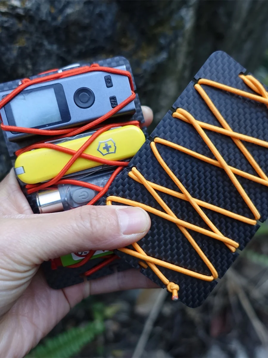 Carbon Fiber Multifunctional Tool Retractable Card Elastic Rope High-End Custom Hand-Woven