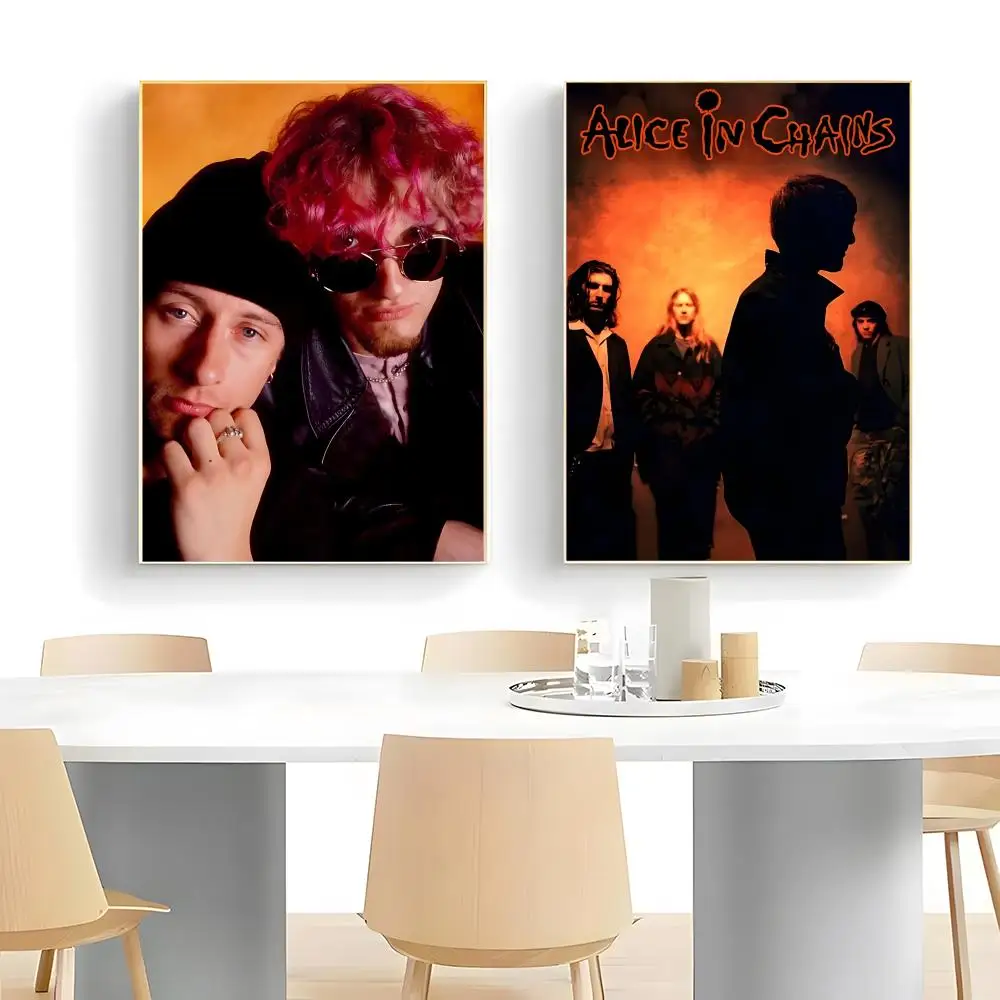 Rock A-Alice In Chains Poster  Self-adhesive Art Waterproof Paper Sticker Coffee House Bar Room Wall Decor view 5