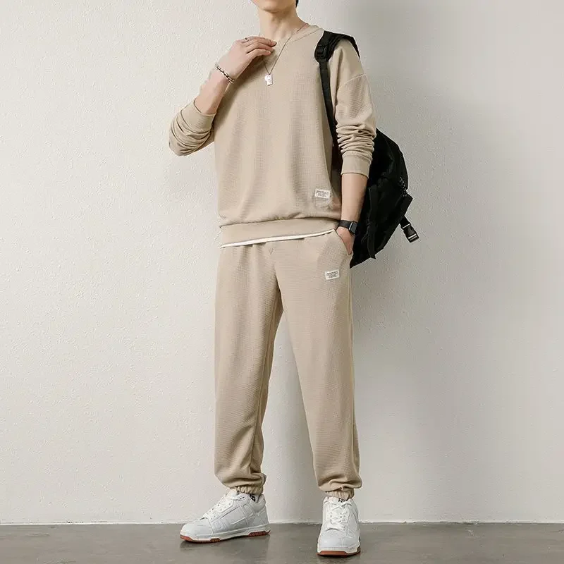 Abiti larghi per uomo autunno manica lunga abbigliamento sportivo felpa pantaloni sportivi tuta oversize 4XL 5XL abbigliamento uomo 2 pezzi set