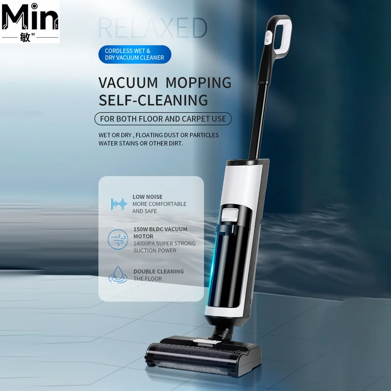 RL8Pro Cordless Wet Dry Handheld Vacuum Cleaner 14000Pa Suction 4000mAh Voice Assistant Low Noise Smart Cleaning Robot