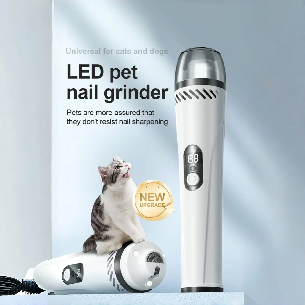 

Automatic Pet Nail Grinder For Cat and Dog Nail Clippers USB Charging Vacuum Nail Grinder With LED Light Electric Manicure