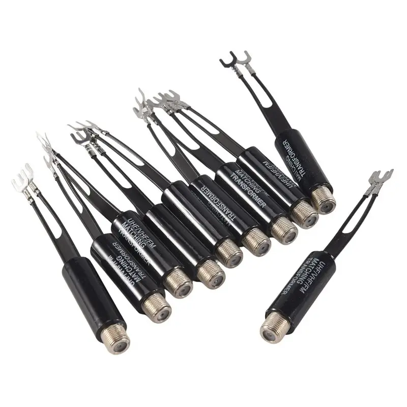 B04B-20 PCS UHF VHF FM 75-300 Ohm TV Antenna Adapter Matching Transformer Coaxial Cable