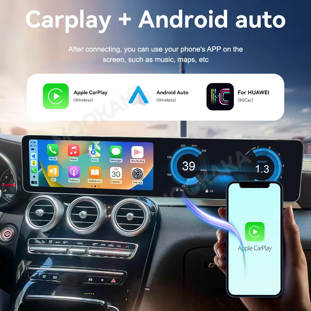 For Benz GLC C-Class 2015-2024 Android Car Radio Multimedia Video Wireless Carplay Autoradio Stereo GPS Navigation Head Unit