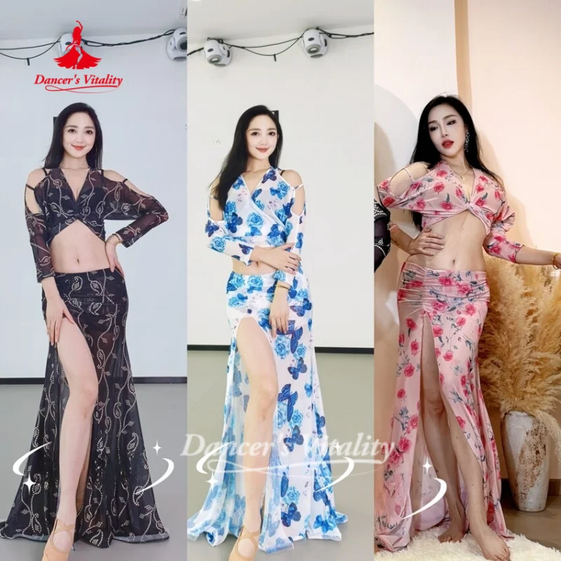 

Комплект для тренировок по восточным танцам для женщин: удобный и дышащий сетчатый костюм для взрослых танцовщиц, придающий энергии.