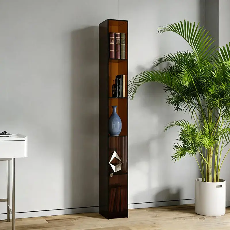 

Acrylic narrow cabinet bookshelf floor shelf living room wall storage rack