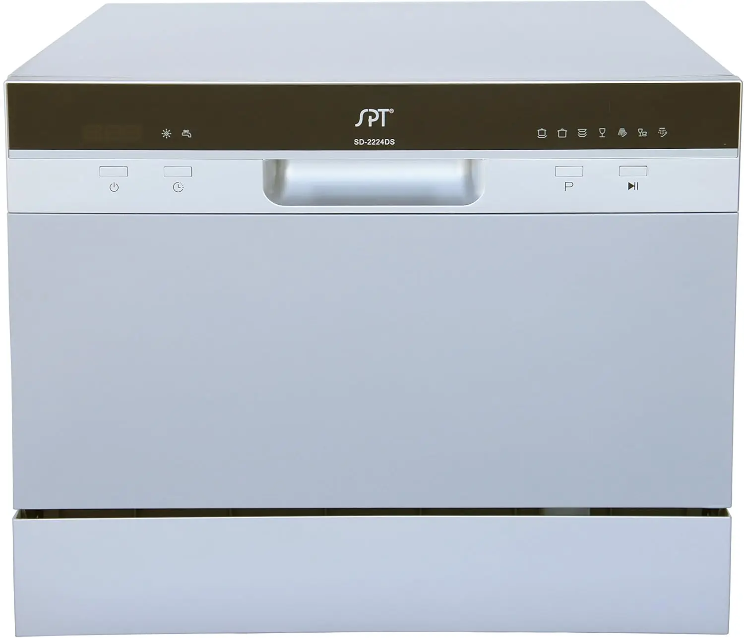 

Compact Countertop Dishwasher with Delay Start - Portable Dishwasher with Stainless Steel Interior and 6 Place Settings Rack