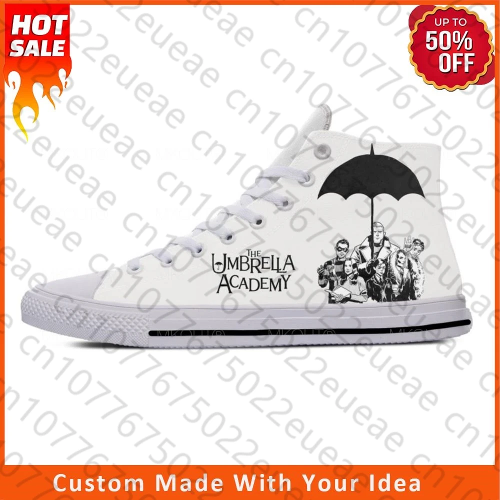 Anime Academy Cha-Cha Diego Vanya Luther Umbrella Casual Cloth Shoes High Top Lightweight Breathable 3D Print Men Women Sneakers