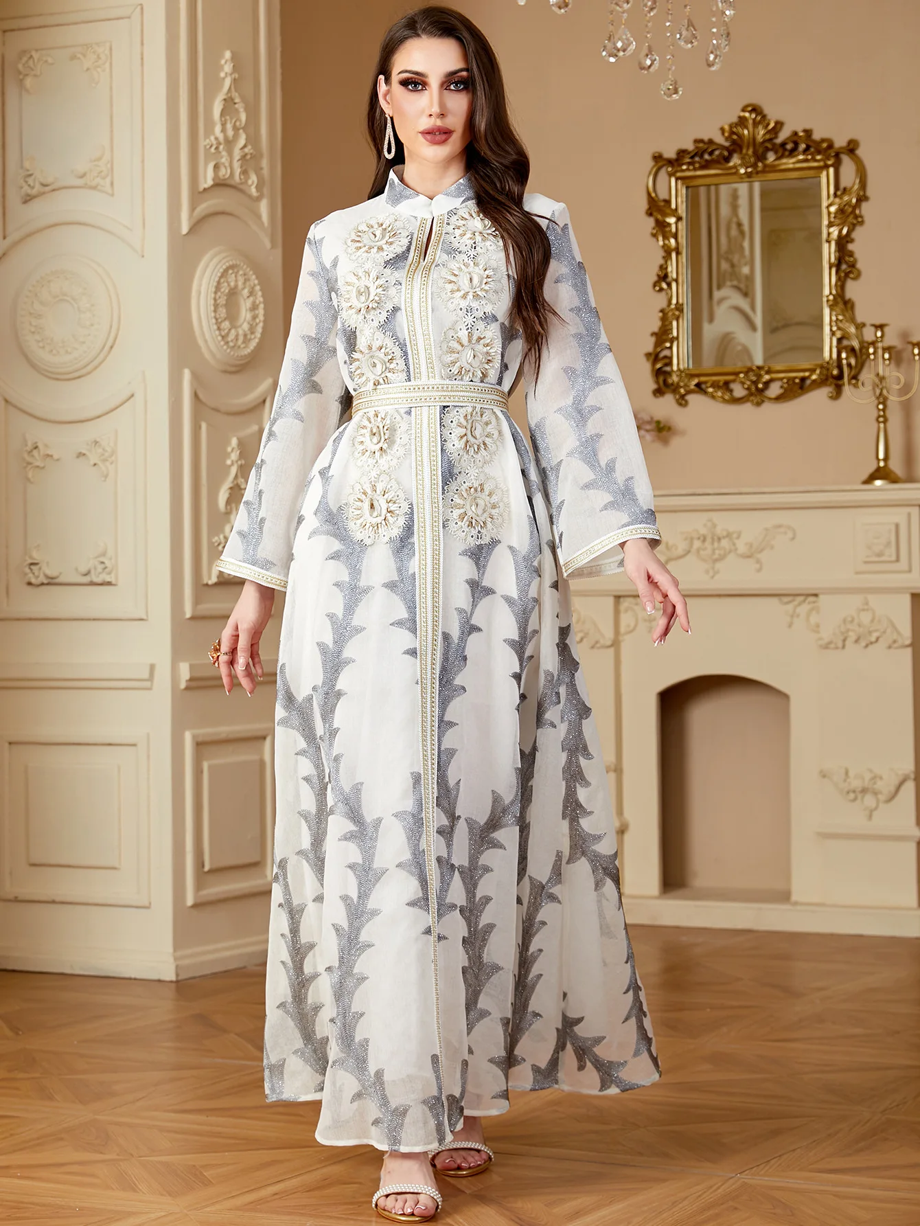 Eid Muslim Dress for Women Ramadan Embroidery Jalabiya Party Long Dresses Abaya Long Robe Morocco Dubai Kaftan Vestidos Largos