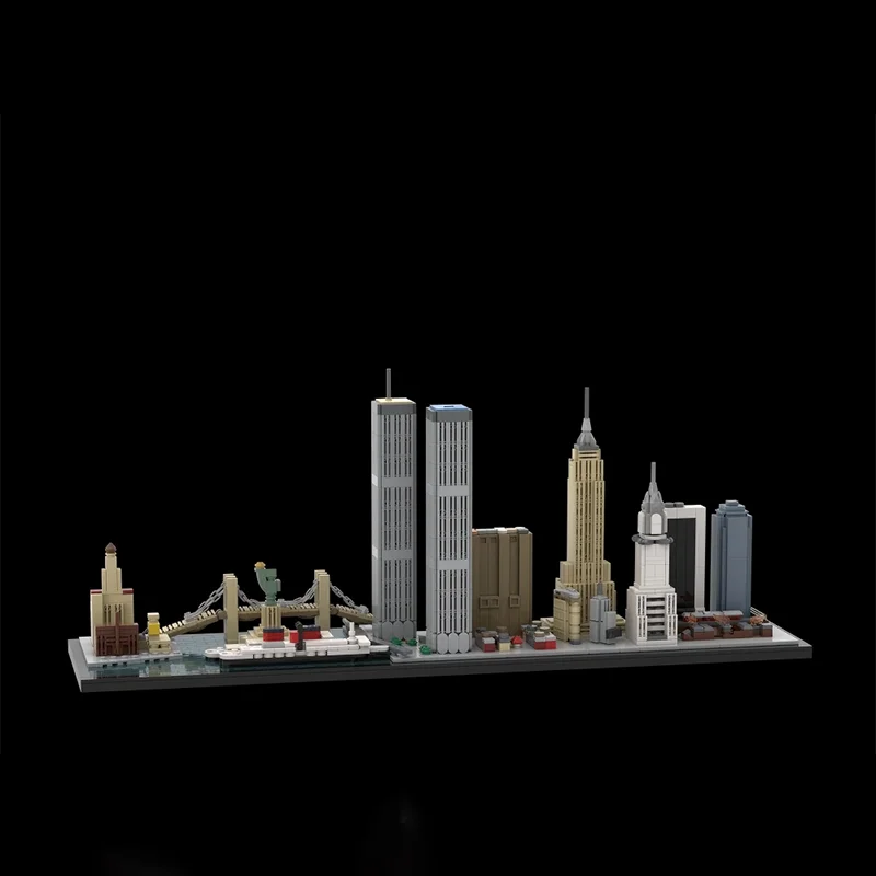 

1950 шт. MOC городские здания 1970-х годов Нью-Йорк Город skyline модель сборка строительные блоки игрушки детский подарок на день рождения