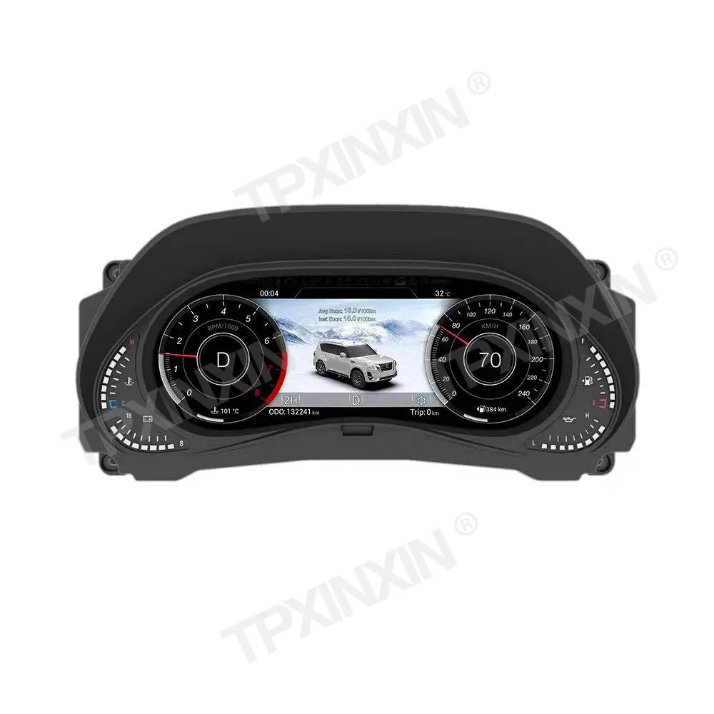 عداد السرعة الرقمي التلقائي لنيسان باترول Y62 2010-2021 LCD أداة لوحة القيادة عداد المسافات شاشة قياس قمرة القيادة البصرية