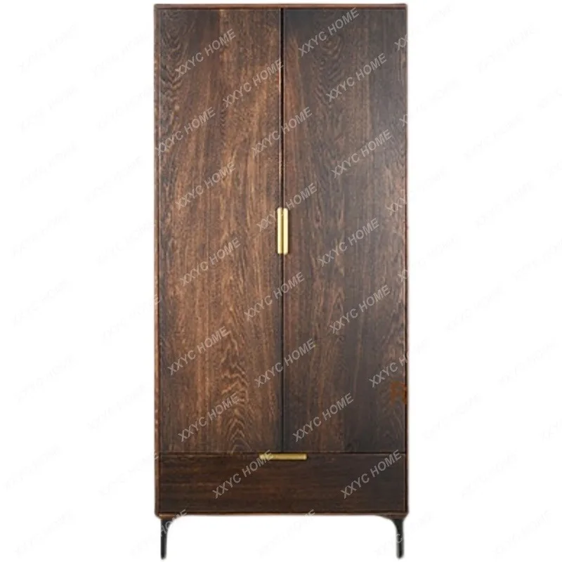 XXFactory Direct  Double Door Adult Wardrobe Metal Light Luxury Oak  Old Locker