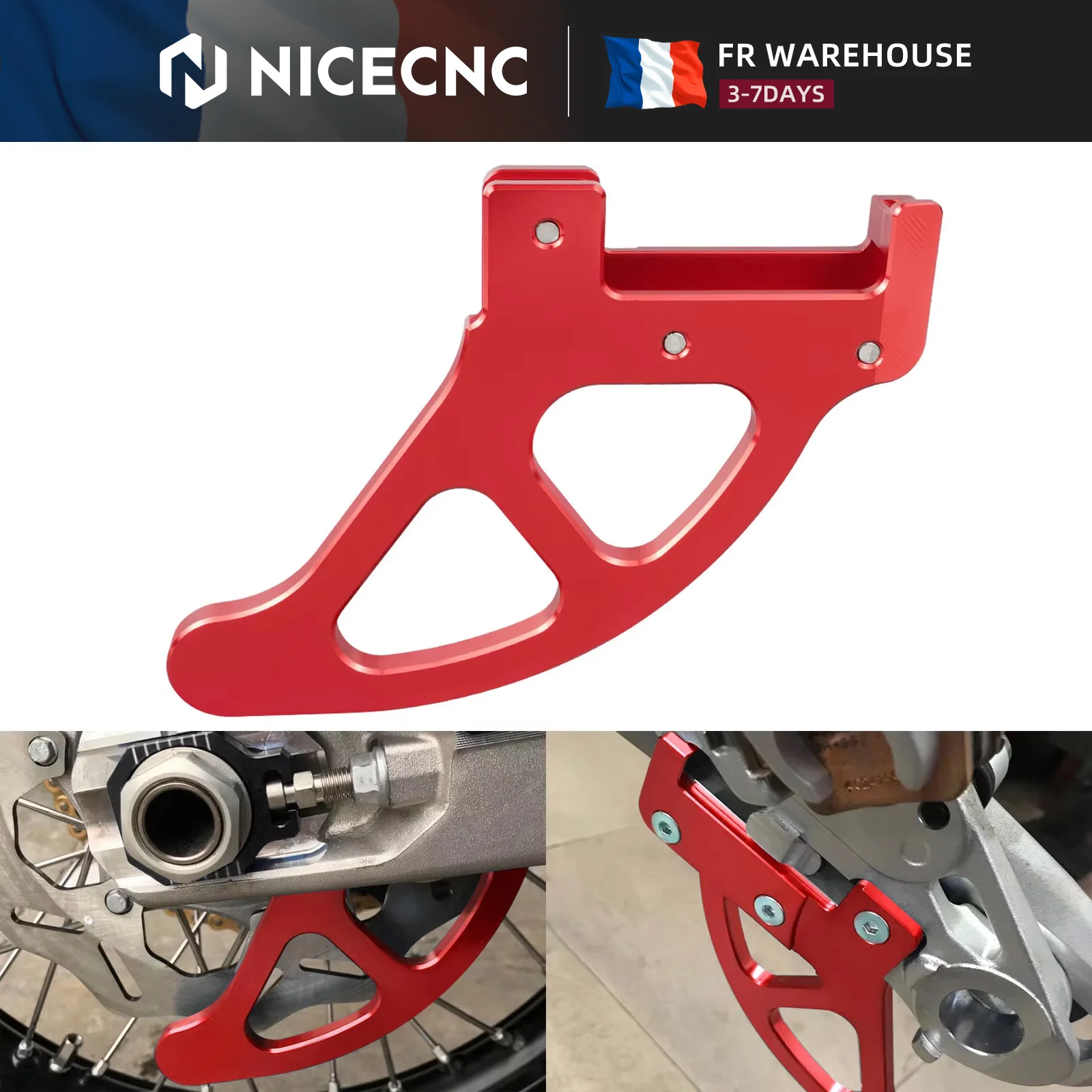 NICECNC Protezione Disco Freno Posteriore per GasGas EC 300 EC 250 2021-2023 e Husqvarna TE 300i TE 250i FE 350 FE 450 FE 501 2020-2023