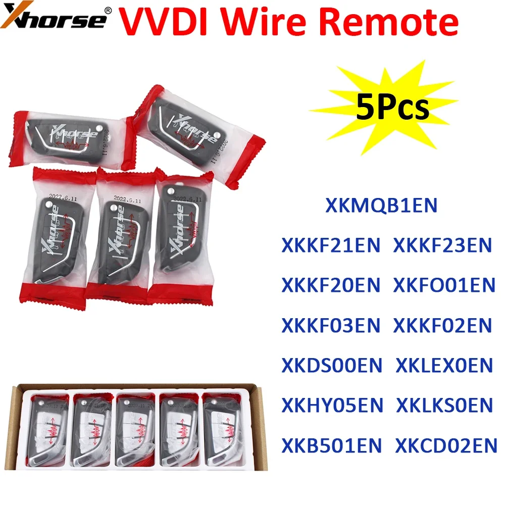 5 шт./лот Xhorse VVDI проводной дистанционный ключ XKLKS0EN XKDS00EN XKLEX0EN XKFO01EN XKMQB1EN XKCD02EN XKB520EN XKKF21EN XKKF23EN XKKF20EN