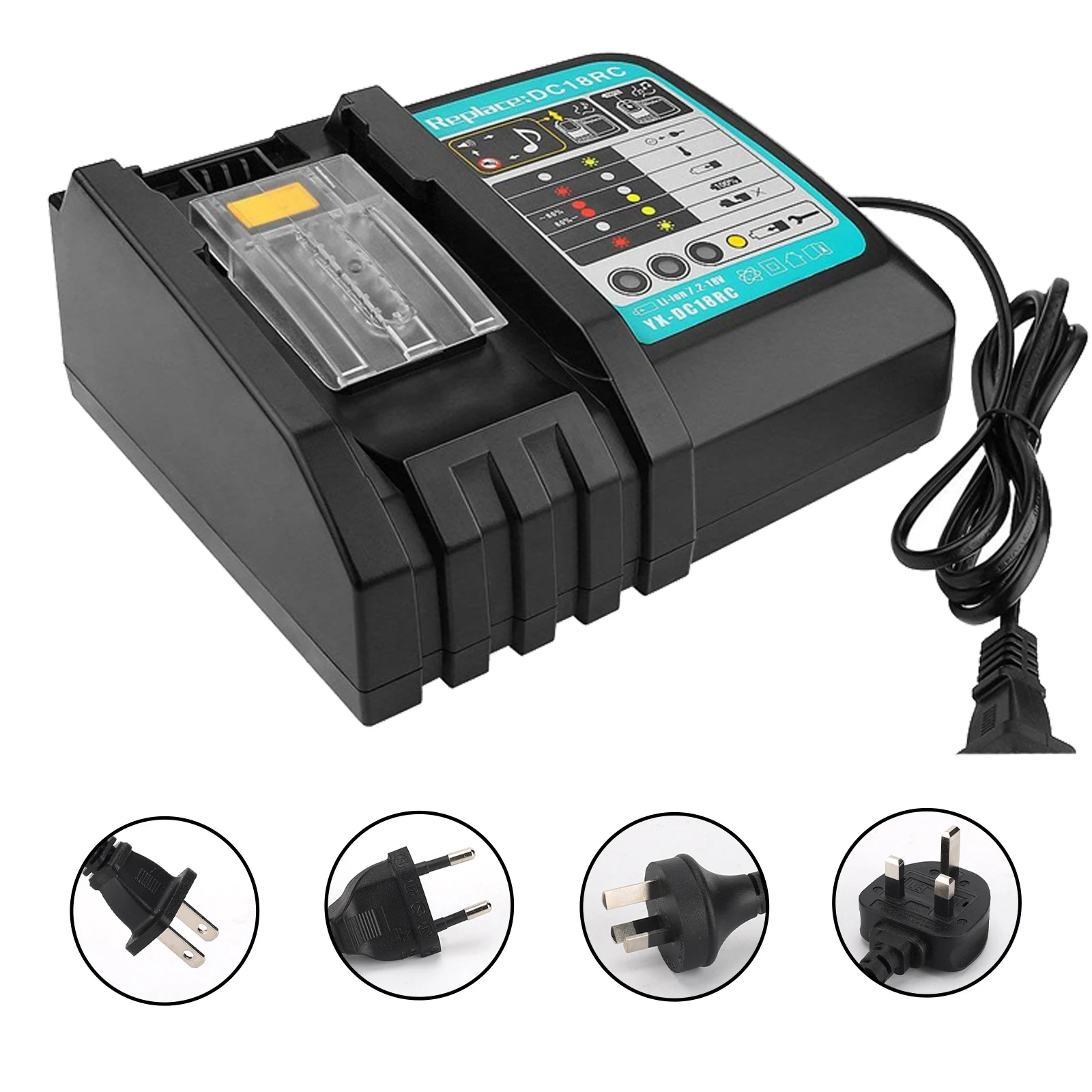 Imagem -02 - Carregador de Bateria de Lítio para Makita Li-ion Battery Power Tools 3a Corrente de Carregamento 14.4 18v Bl1830 Bl1815 Bl1840 Bl1850 Dc18rc