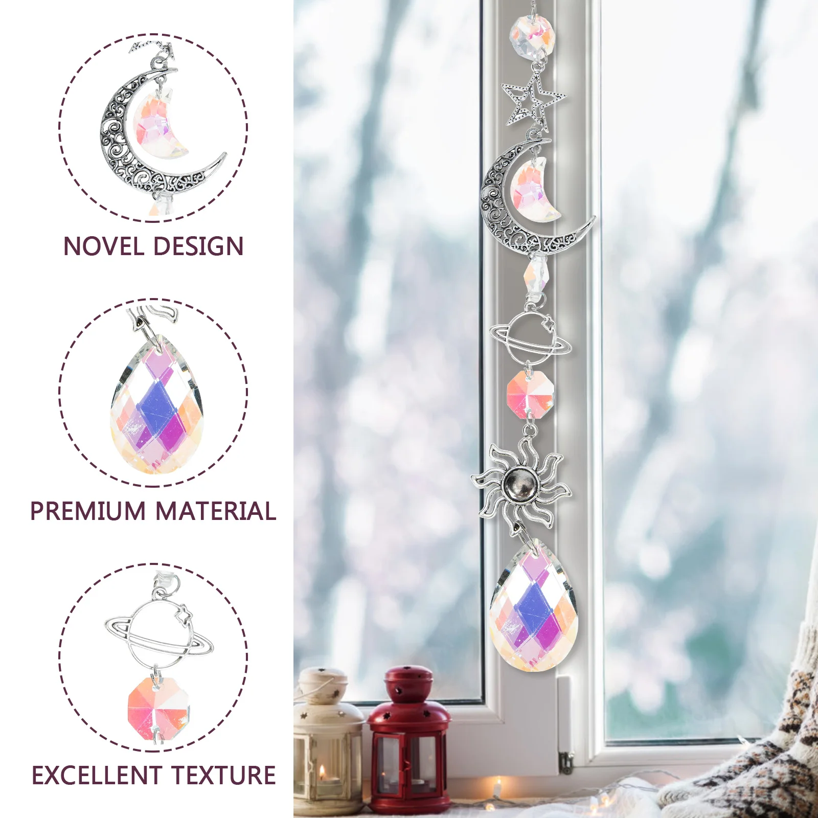 

Crystal Glass Garden Hanging Ornament Window Sun Catcher Decorative Pendant for Home Party Glass Sun Catchers Indoor Window