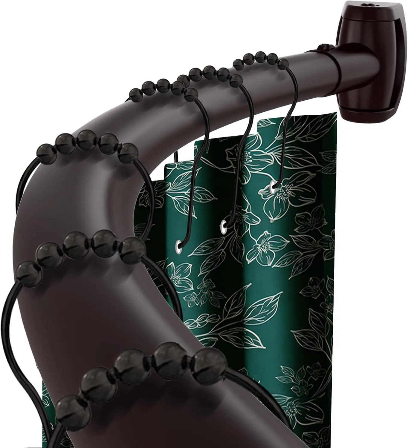 

Bronze Curved Shower Curtain Rod 33-78 Inches Adjustable Shower Rods Curved Round Bowed Rust proof, Premium Stainless Steel N