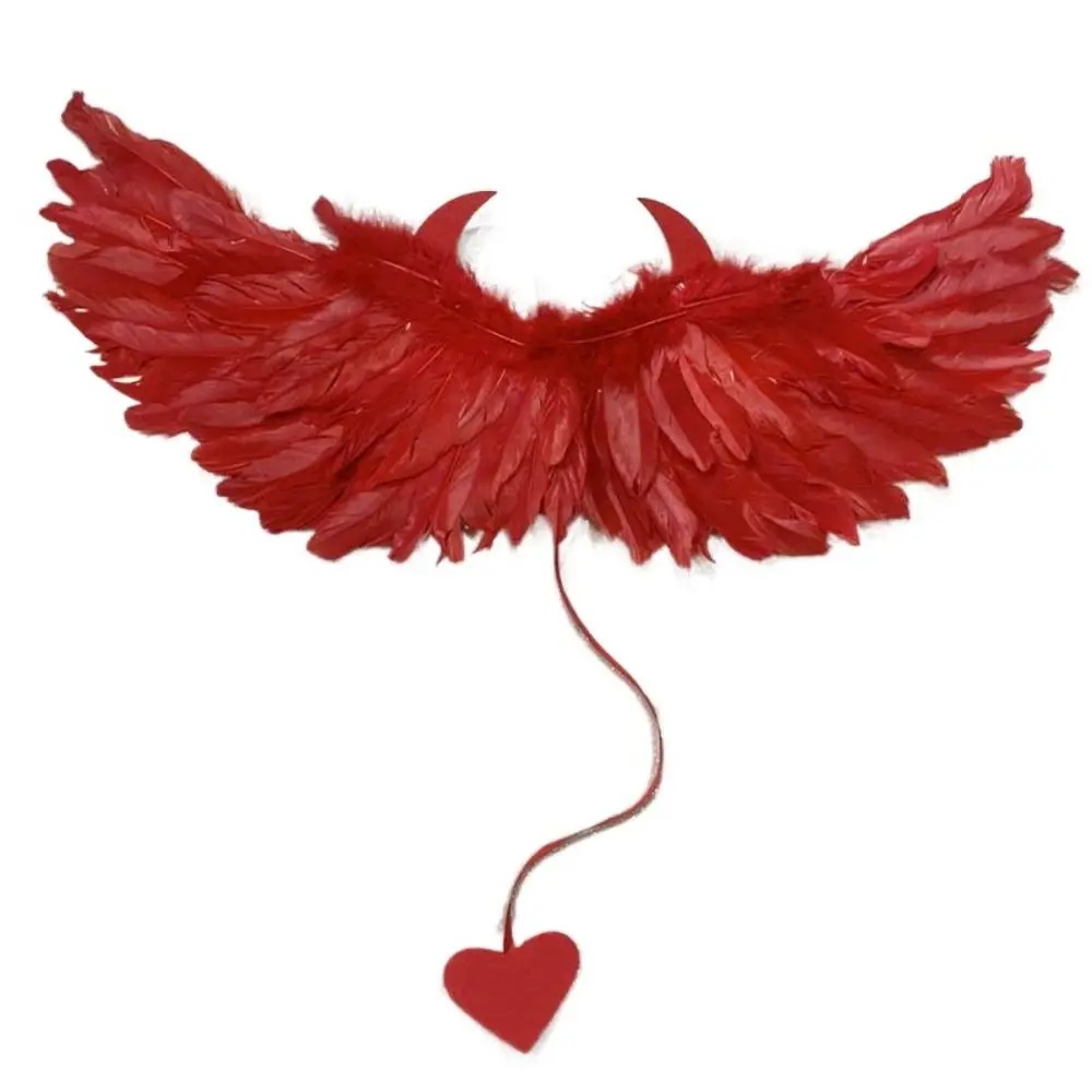 

Creative Cosplay Accessories Angel Feather Wing Love Tail Evil Horn Devil Feather Wing Halloween Photo Props Dance Show Props