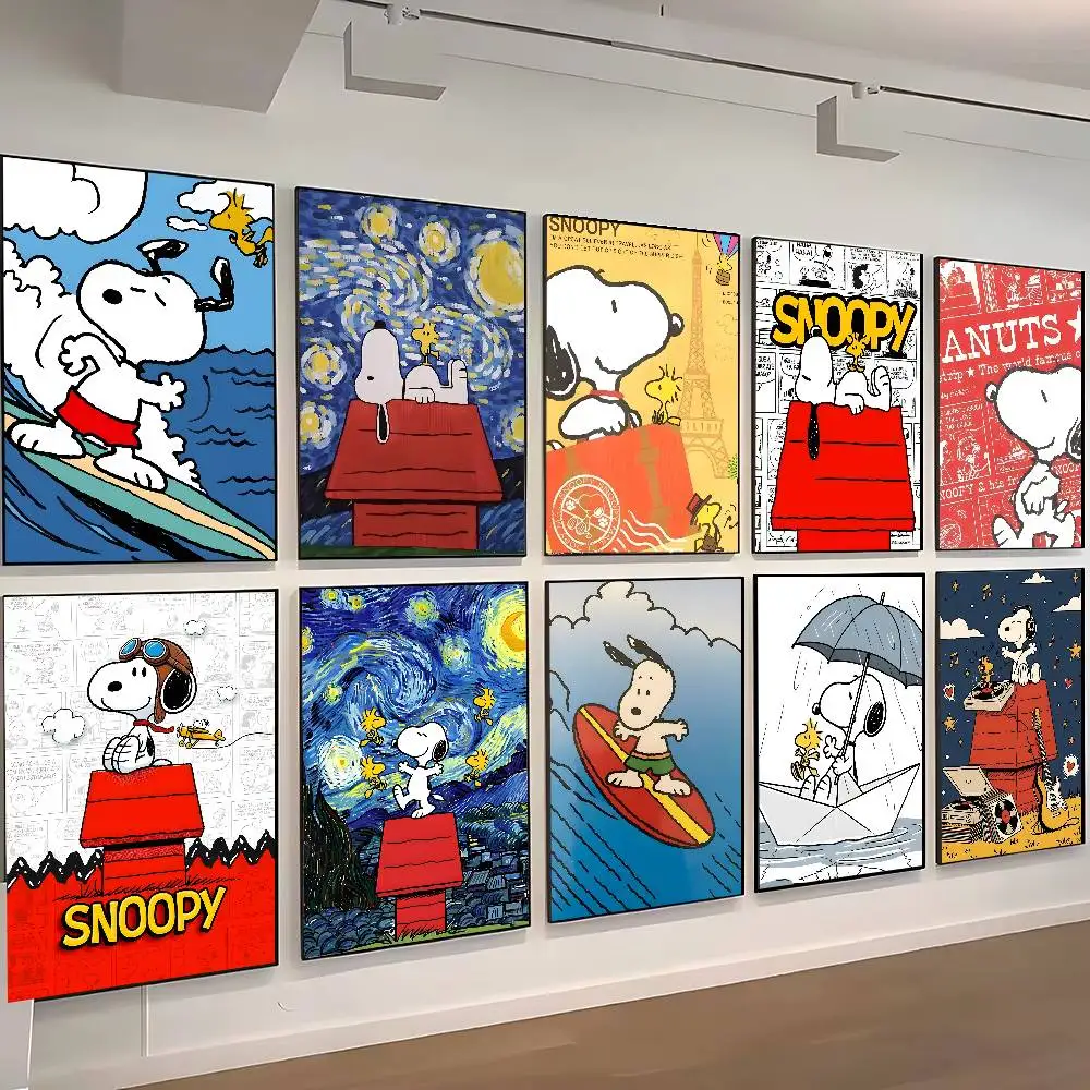 Cartoon Poster Posters Decorative Paintings Study Bedroom Bar Background Wall Murals Gifts 1Pc Anime S-Snoopy Cute