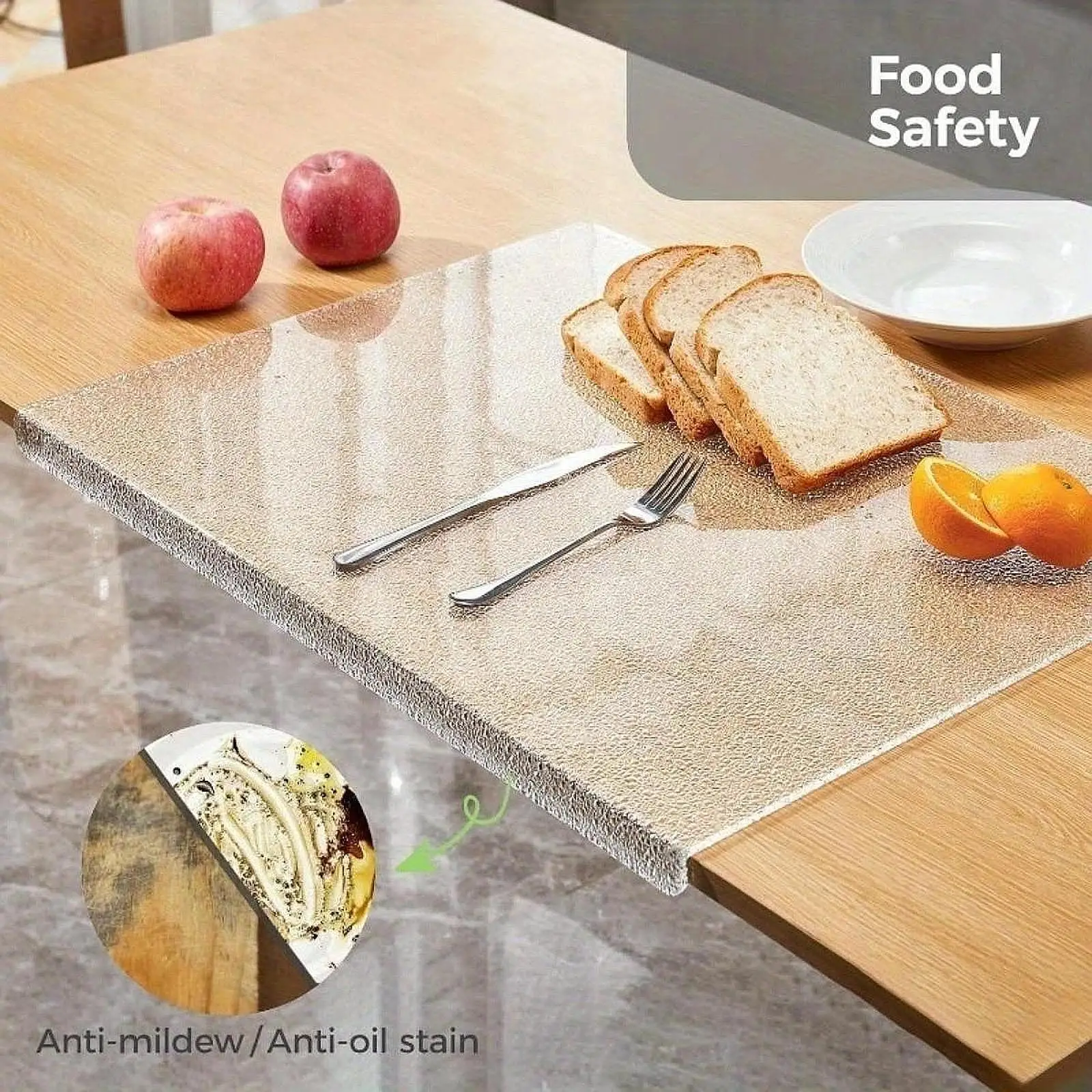 Acrylic Cutting Board Chopping Blocks 40 x 30 cm Nonslip Mat Clear Chopping Board for Home Kitchen Counter Restaurant Vegetables