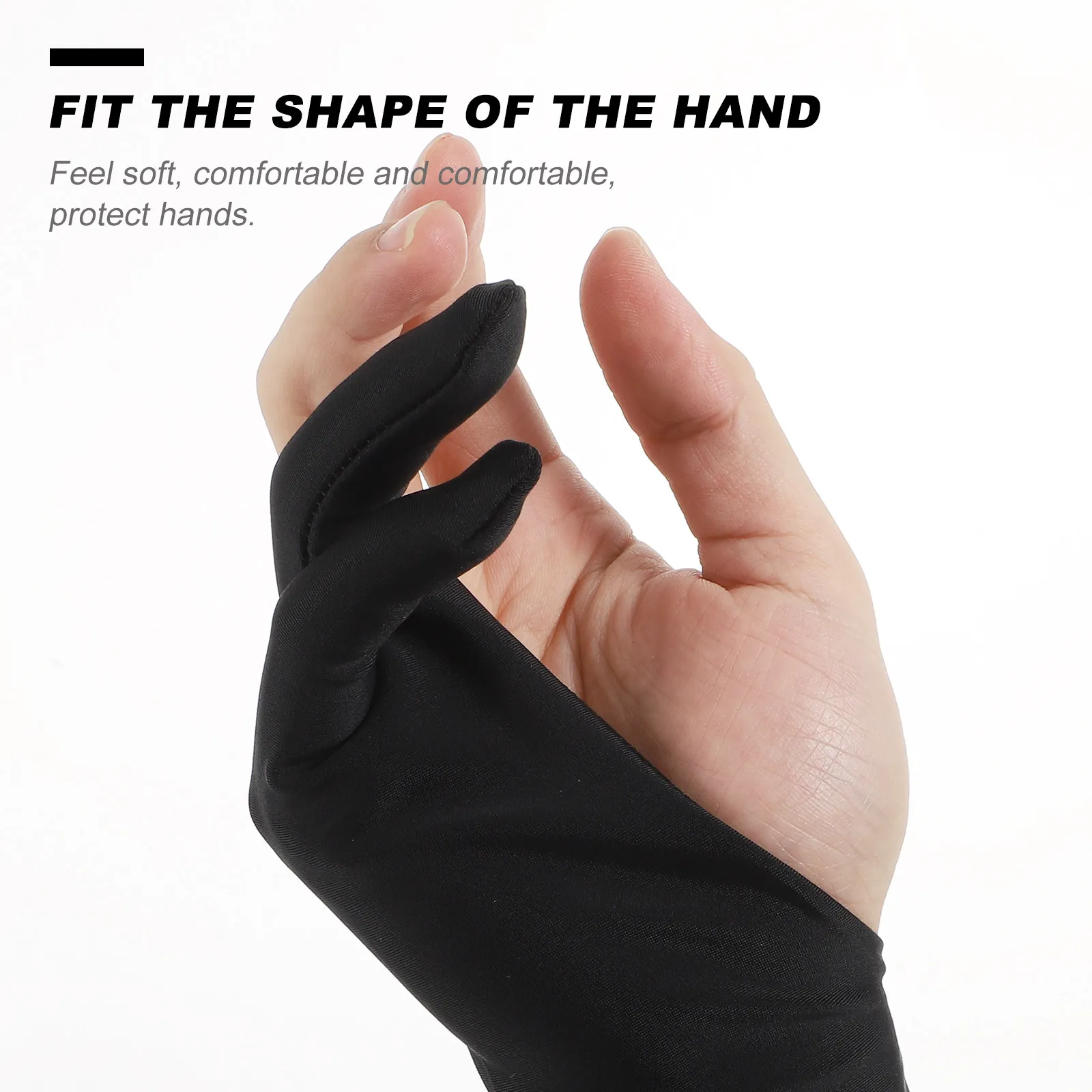 4Pcs Artist Gloves Two Finger Drawing Glove Elastic Light for Graphic Tablet Sketch Painting Two-Finger Artist Glove