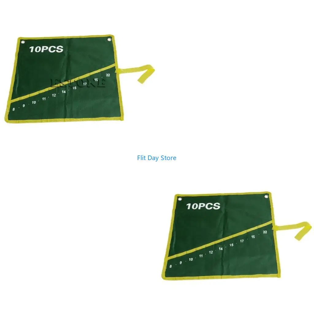 

F92C 10 карманов прочный холст гаечный ключ инструмент свернуть сумку для хранения