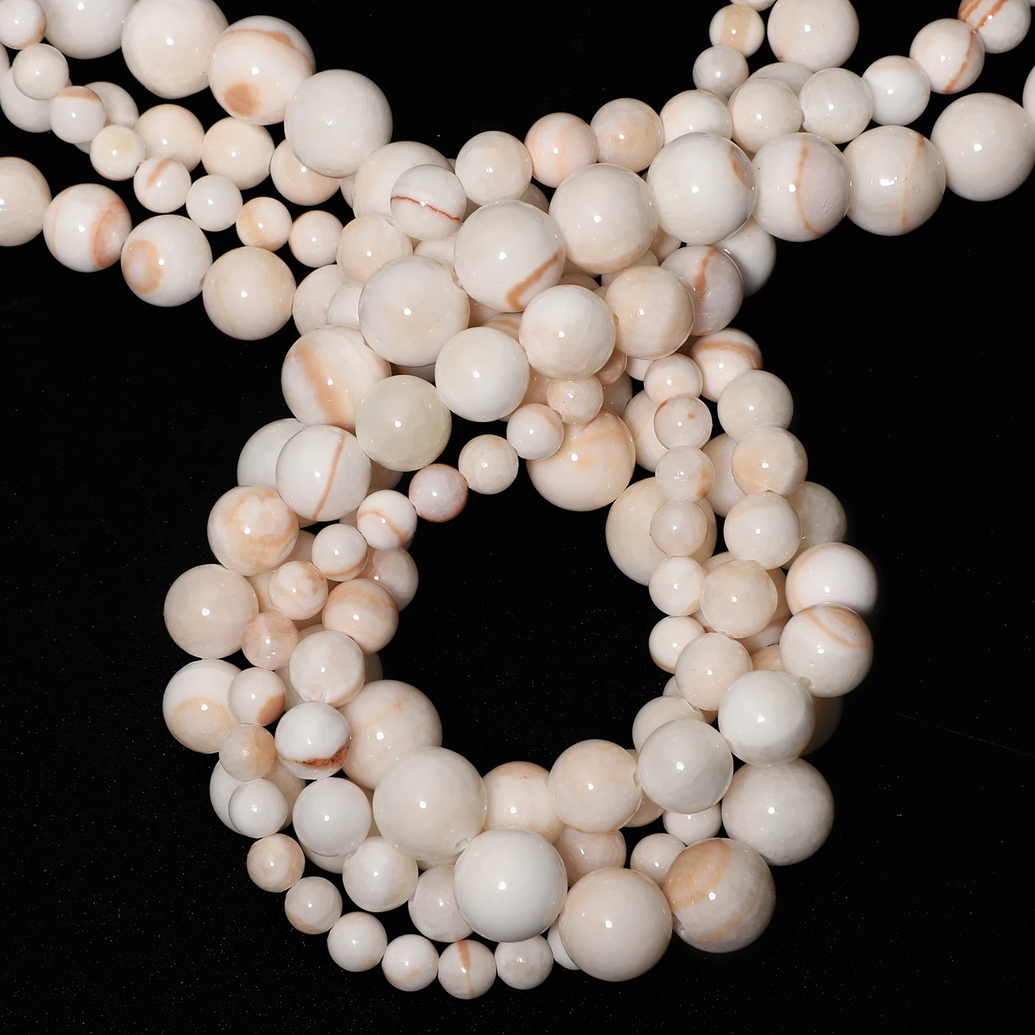 

Natural Stone Brown Stripe White Jasper Beads Smooth Round Spacer Beads for Jewelry Making DIY Bracelet Supplies 6/8/10/12mm