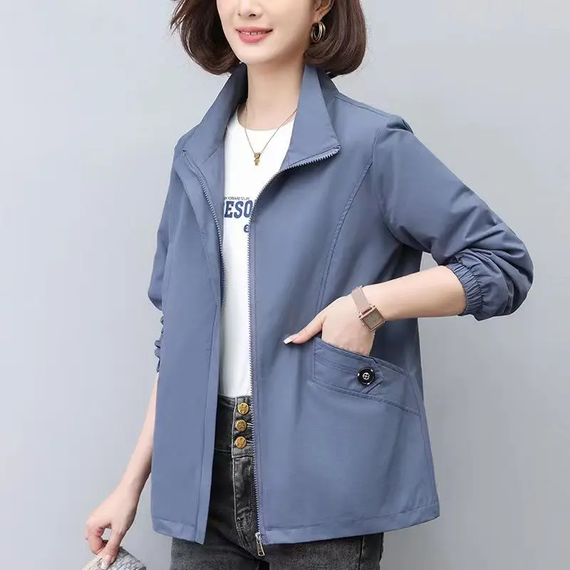 2023 New Spring and Autumn Fashion Thin Zipper Casual Versatile Short Jacket Temperament Commuter Mom Loose and Unique Coat