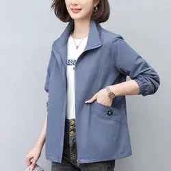 2023 New Spring and Autumn Fashion Thin Zipper Casual Versatile Short Jacket Temperament Commuter Mom Loose and Unique Coat