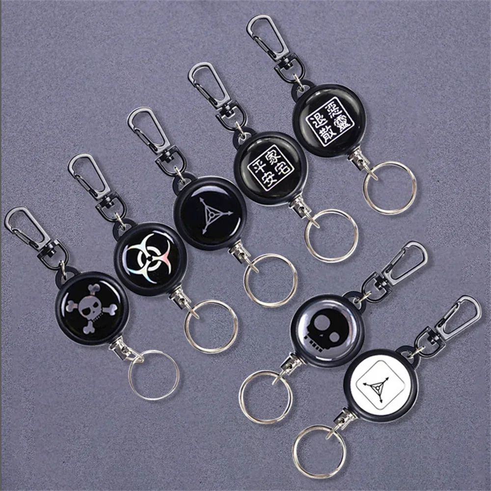 1Pcs Fashion Anti Theft Keychain Retractable Steel Wire Rope Keyrings for  Backpack Waist Hanging Pendant Accessories