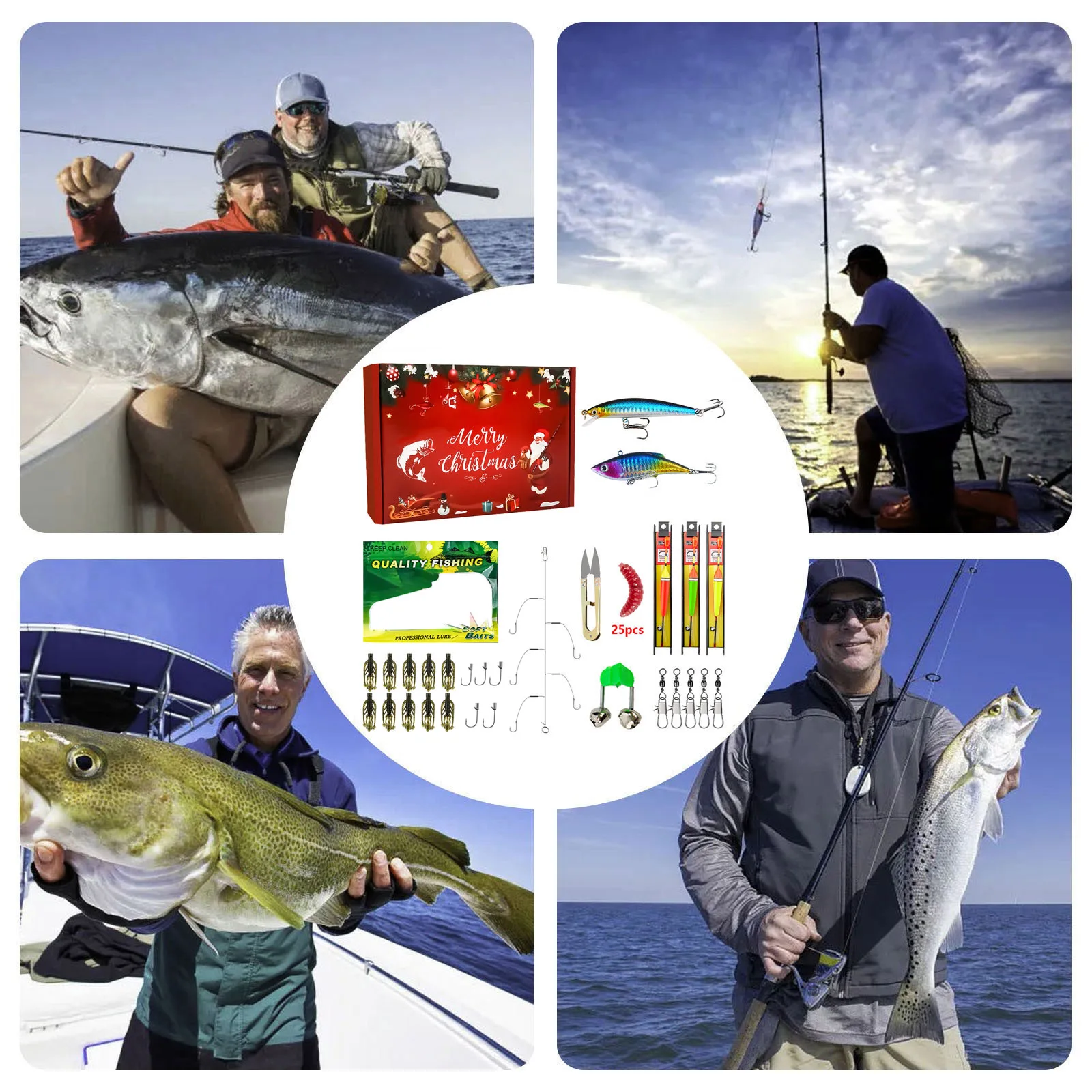 Timer do gotowania Cyfrowy Kalendarz Adwentowy do Wędkowania 2025 Dla Dorosłych Mężczyzn Nastolatków Chłopców Kalendarz Adwentowy Odliczający do Świąt Bożego Narodzenia z Funkcją Przewracania Wysoko-Nisko