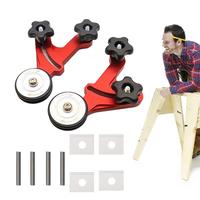 1 Pair Bearing Roller Feeder T-tracks Table Saw Feeding Safety Propelling Tool Aluminum Alloy FeatherLoc Board For Table Saw