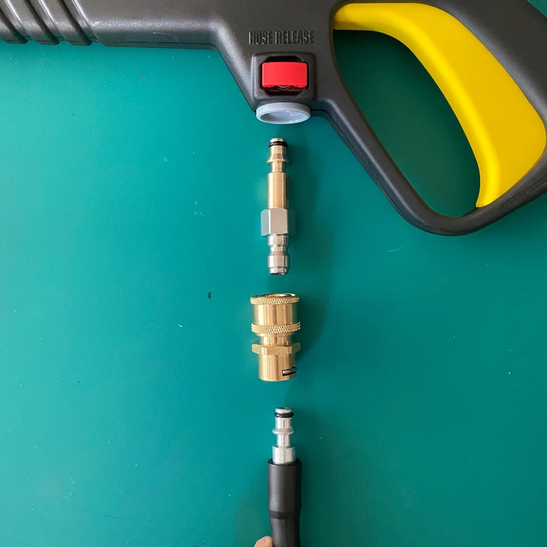 محول جهاز تنظيف يعمل بالضغط العالي 1/4 بوصة توصيل سريع لمسدس غسيل LAVOR & Parkside PHD وصلة تحويل مضادة لللف #4