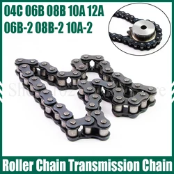 1PCS 0.5-5 Meter Carbon Steel Short Pitch Roller Chain Industrial Transmission Chain 04C 06B 08B 10A 12A 06B-2 08B-2 10A-2
