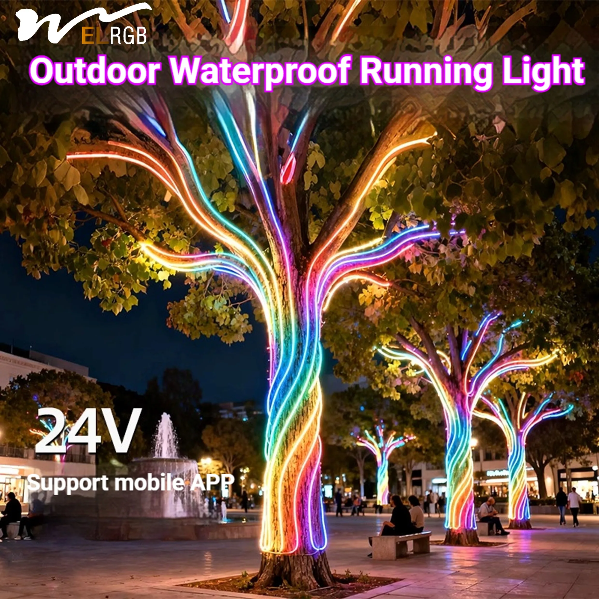 Outdoor Lighting On Trees - 24V RGB IC tree enclosed LED