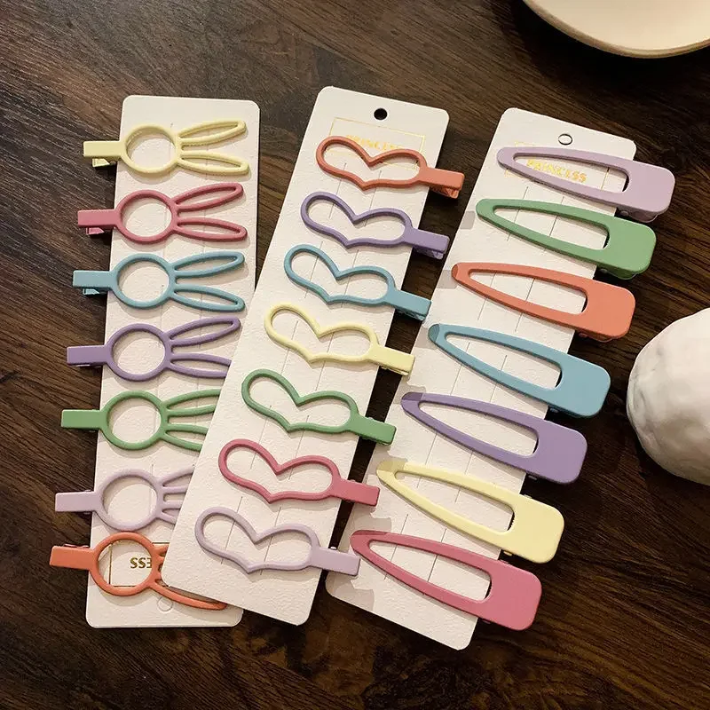 Cute Barrettes Girl Korean Version Hairpins New Candy Color Frosted Temperament Bang Clip Headdress Female Side Banger Clips