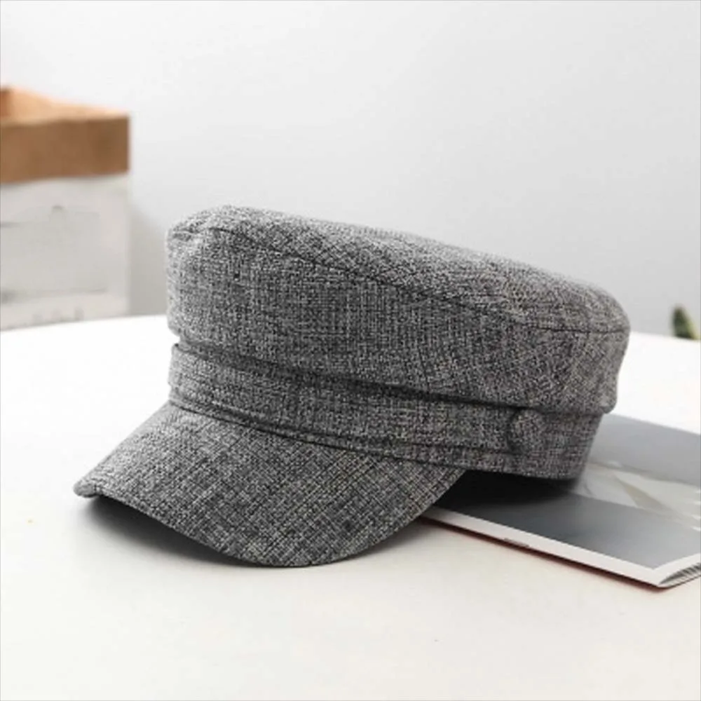 

Breathable Cotton Linen Fashion Octagonal Cap Visor Hats Korean Style Ladies Flat Cap Artist Hat Retro Navy Hats Outdoor