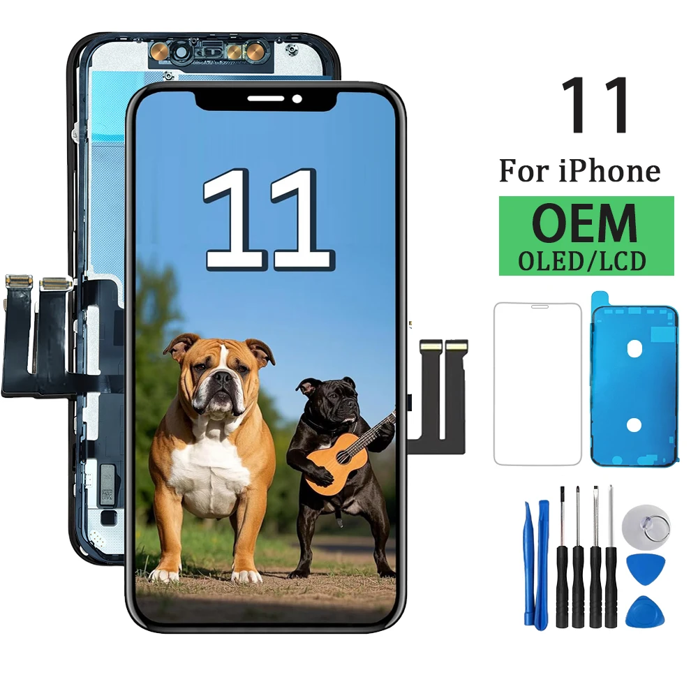 Pantalla OLED para iPhone 11, Pantalla LCD Táctil Digitalizadora, Repuesto de Pantalla LCD para iPhone 11