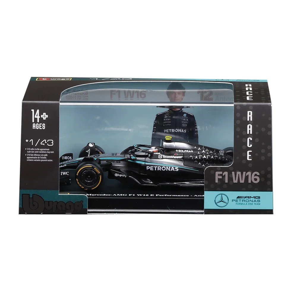 Bburago 1:43 F1 Mercedes-AMG 2025 W16 # 63 George Russell # 12 Kimi Antonelli SF25 RB21 Legierungsauto-Modell aus Druckguss, Sammlerstück – Detail 12